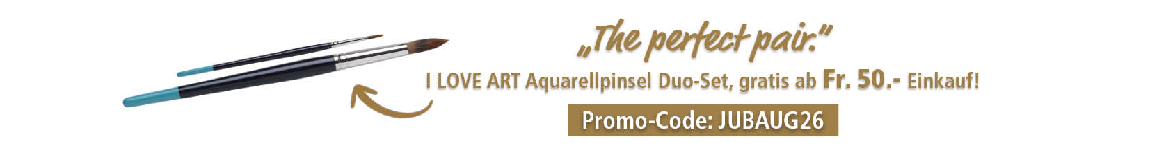 Monats-Goodie I LOVE ART Aquarellpinsel Duo-Set